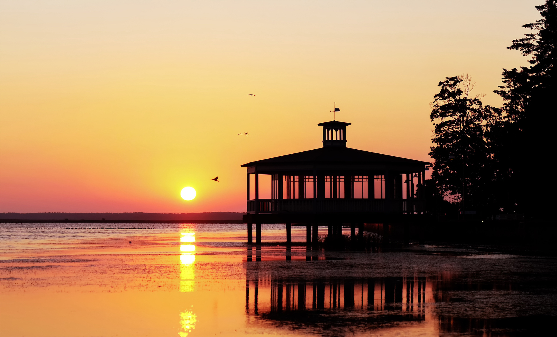 beautiful sunrise in haapsalu. Estonia