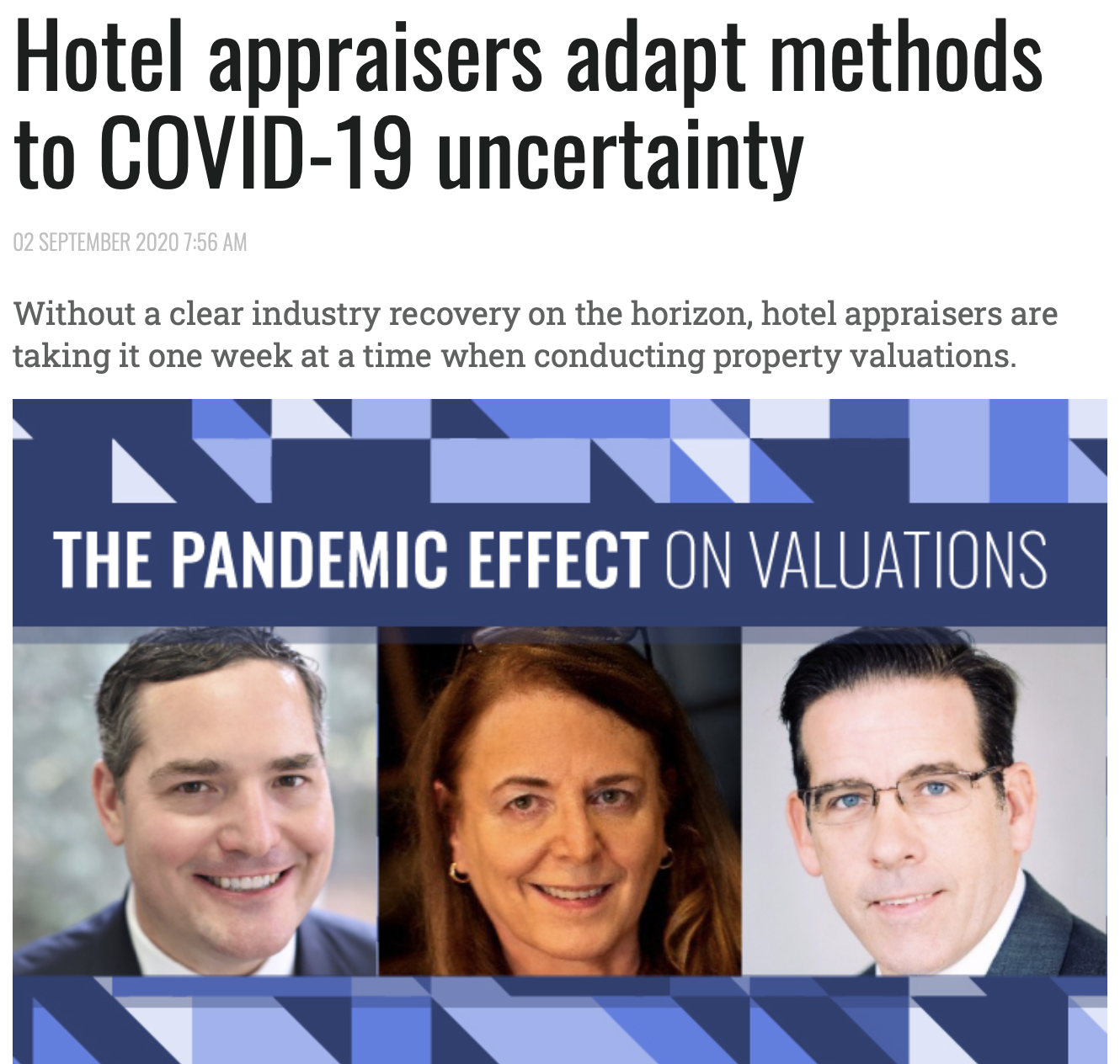 Hotel appraisers adapt methods to COVID-19 uncertainty